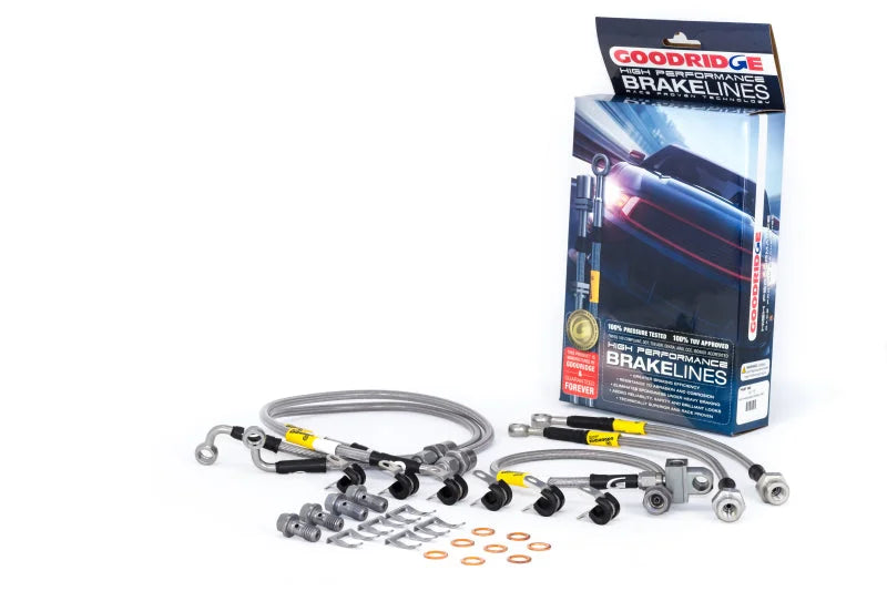 Goodridge 00-06 Chevrolet Tahoe (w/Rear Disc w/o Stabila Trak) Stainless Steel Brake Line Kit - Side View