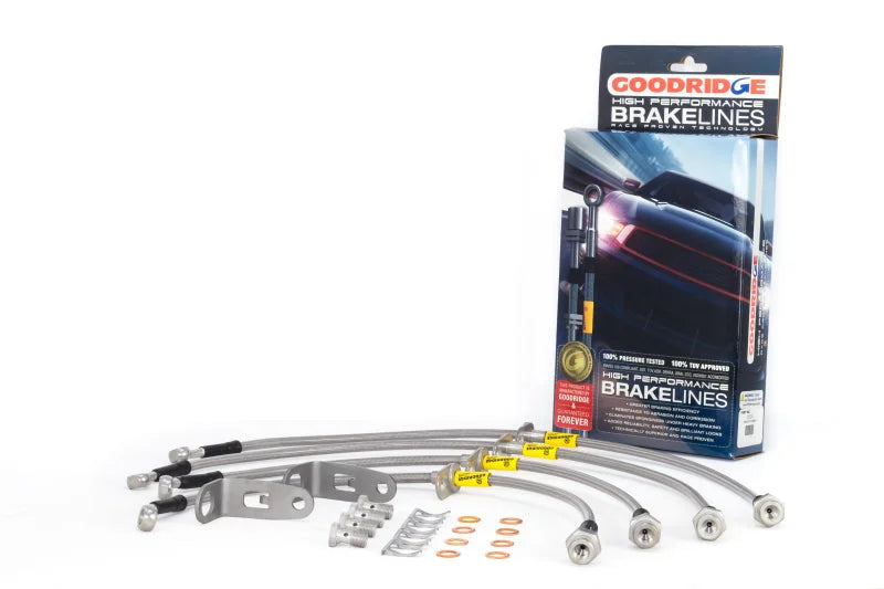 Goodridge 06-11 Honda Civic (Rear Disc Models) Stainless Steel Brake Line Kit - Side View