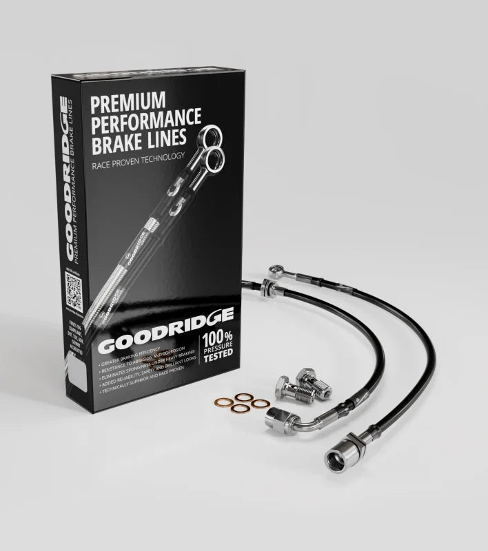 Goodridge 06-22 Lexus IS350/ISF/RCF/RC Turbo Stainless Steel Front Brake Lines - Side View