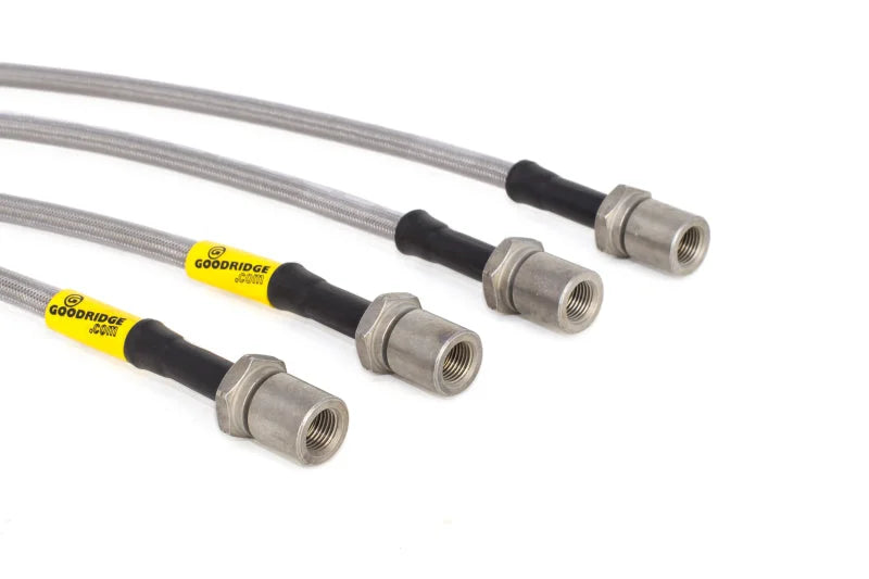 Goodridge 08-14 Subaru STi (w/Brembo Calipers) Stainless Steel Brake Line Kit - Back View
