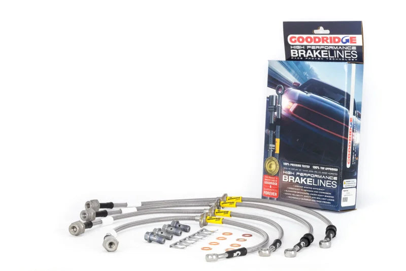 Goodridge 17-20 Honda Civic Si (Si Model Only) Stainless Steel Brake Line Kit - Main Product View