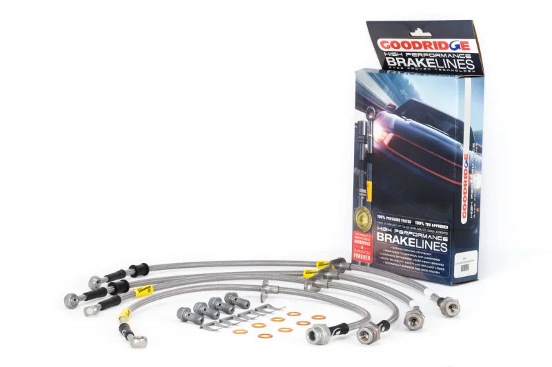 Goodridge 17-21 Honda Civic Hatchback Stainless Steel Brake Line Kit - Main Product View