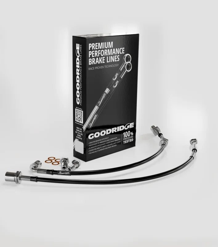 Goodridge 92-98 Toyota Supra Stainless Steel Front Brake Lines - Side View
