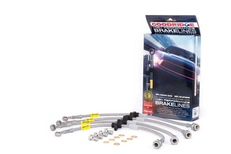Goodridge 97-01 Honda Prelude (Base Model) Stainless Steel Brake Line Kit - Side View