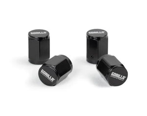 Gorilla Automotive GORILLA VALVE STEM CAP ALUM BLACK 4-PACK VSC-AL-BK