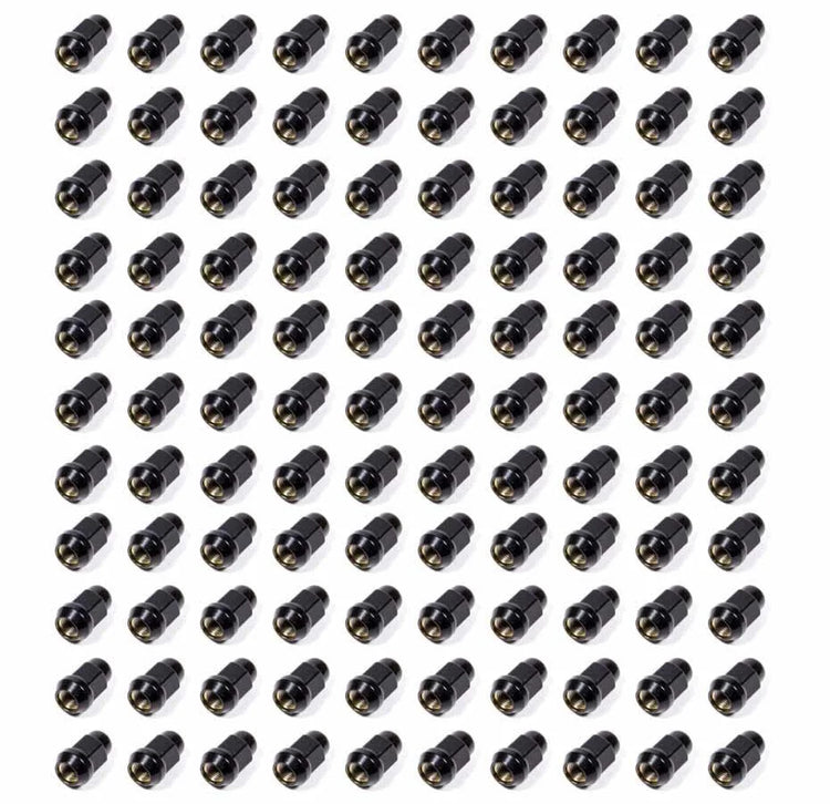 Gorilla Automotive Products 100 Lugnuts 1/2 Acorn Bulge 3/4in Hex Black 41188BC