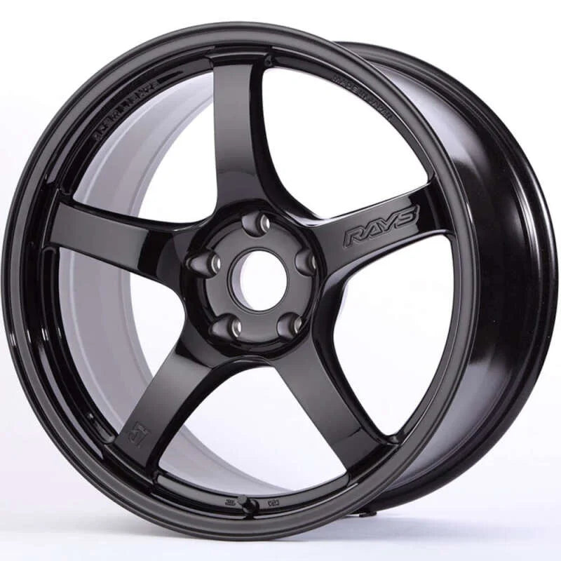 Gram Lights 57CR 18x8.5 +37 5x114.3 Gloss Black Wheel - Side View