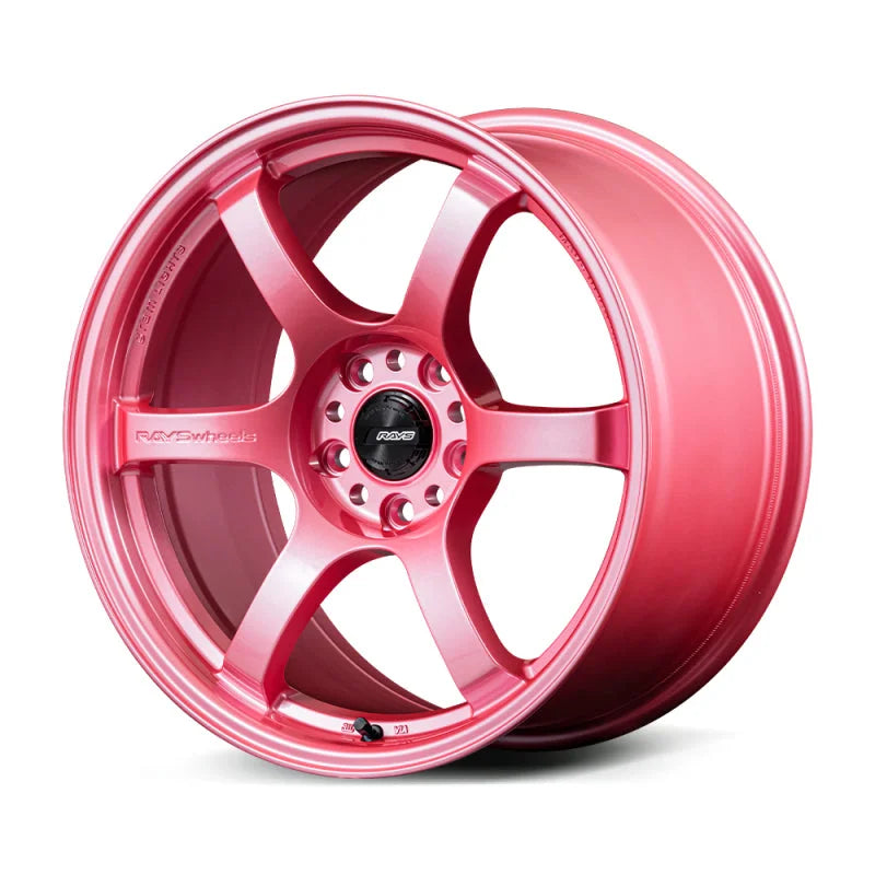 Gram Lights 57CR 18x9.5 +12 5x114.3 Sakura Pink Wheel (w/ Center Cap & No. 21 BK Air Valve) - Main Product View