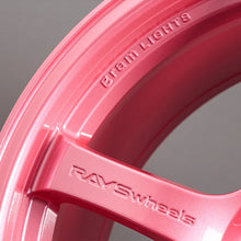 Load image into Gallery viewer, Gram Lights 57CR 18x9.5 +12 5x114.3 Sakura Pink Wheel (w/ Center Cap &amp; No. 21 BK Air Valve) - Installation View
