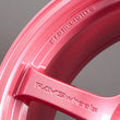 Load image into Gallery viewer, Gram Lights 57CR 18x9.5 +40 5x100 Sakura Pink Wheel (w/ Center Cap &amp; No. 21 BK Air Valve) - Installation View