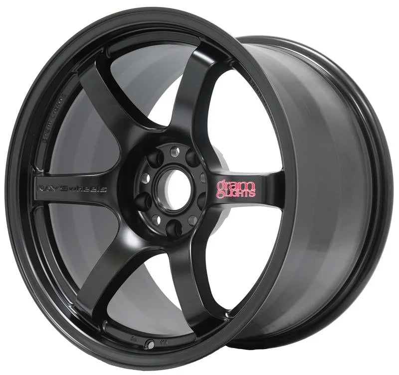 Gram Lights 57DR 17x9.0 +38 5x114.3 Semi Gloss Black Wheel - Side View