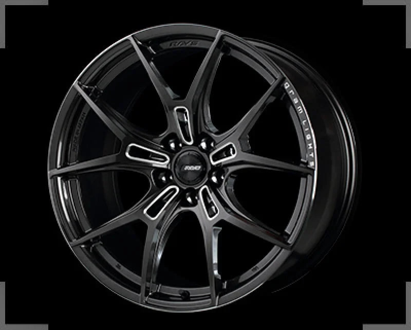 Gram Lights 57FXZ 20x9.5 +35 5-114.3 Super Dark Gunmetal & Machining Rim Edge DC Wheel - Side View