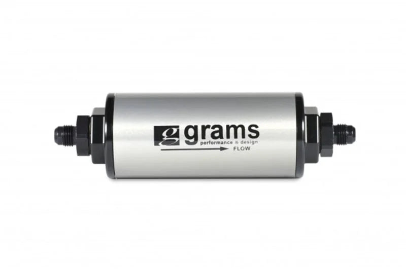 Grams Performance 20 Micron -10AN Fuel Filter - Side View
