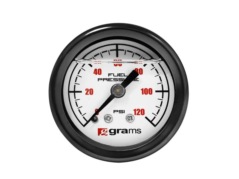 Grams Performance Universal 0-120 PSI Fuel Pressure Gauge - White Face - Installation View