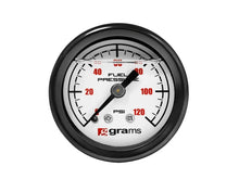 Load image into Gallery viewer, Grams Performance Universal 0-120 PSI Fuel Pressure Gauge - White Face - Installation View