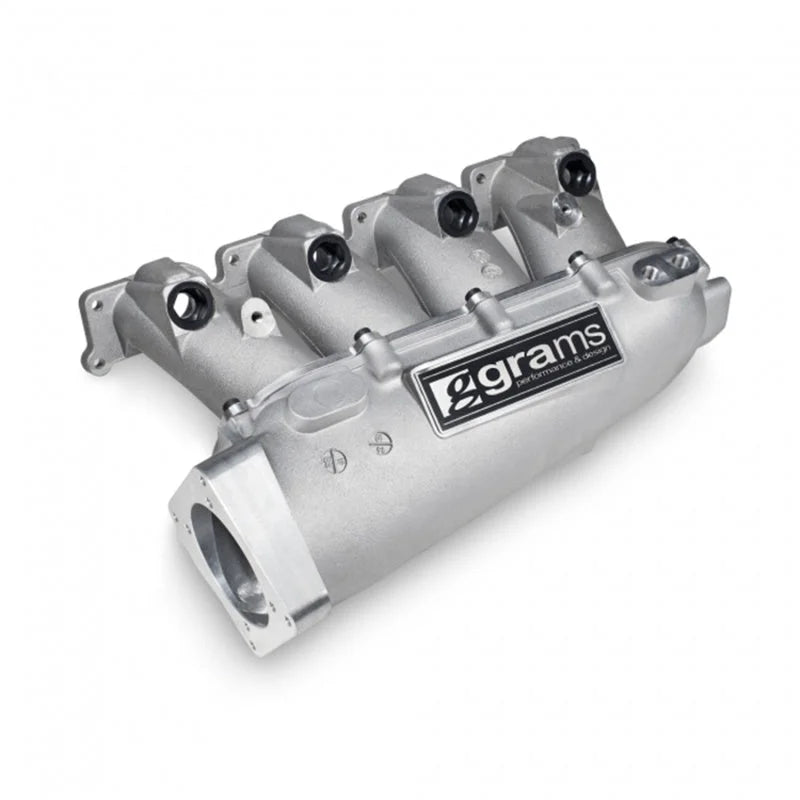 Grams Performance VW MK4 Large Port Intake Manifold - Raw Aluminum - Back View