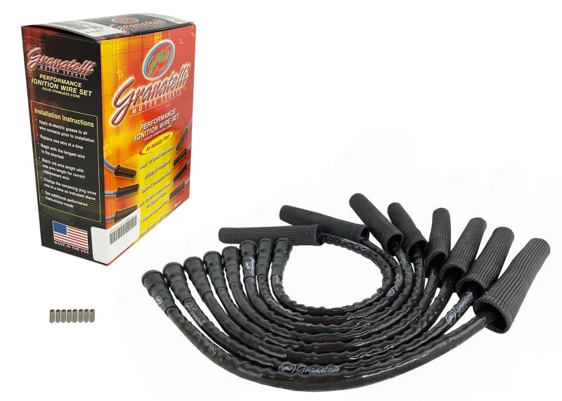 Granatelli 10-14 Ford 6.2L Perf Wire Set w/Inserts/Black Hi-Temp Jacket/Black Fire Sleeve - Main Product View