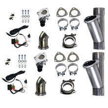 Load image into Gallery viewer, Granatelli 2.5in Aluminized Mild Steel Electronic Dual Exhaust Cutout w/Slip Fit &amp; Band Clamp - Main Product View