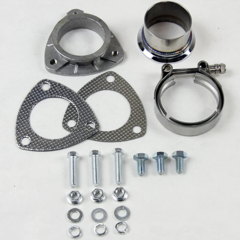 Granatelli 2.5in V-Band to Straight Connection Cutout w/Gaskets (3-Bolt) - Main Product View