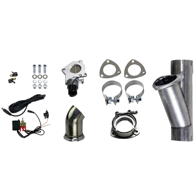 Granatelli 3.0in Aluminized Mild Steel Electronic Exhaust Cutout w/Slip Fit & Band Clamps - Main Product View