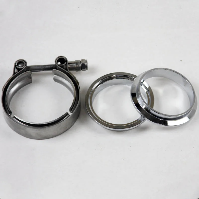 Granatelli 3.0in Mild Steel Mating Male to Female Flanges w/V-Band Clamp - Main Product View