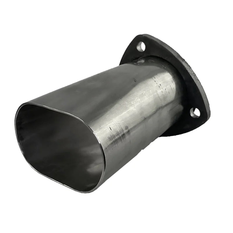 Granatelli 3.0in Round to 3.0in Oval Exhaust Adapter w/Floating 3 Bolt Header Flange - Main Product View
