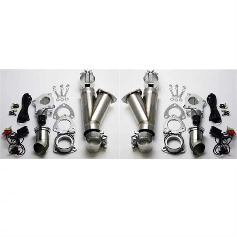 Granatelli 3.0in Stainless Steel Electronic Dual Exhaust Cutout w/Slip Fit & Band Clamp - Main Product View