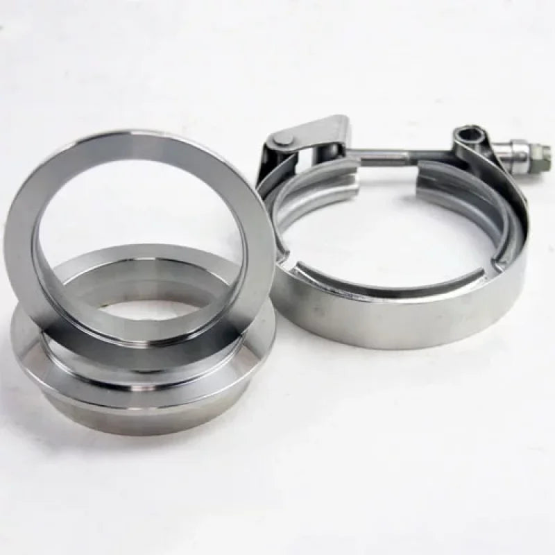 Granatelli 3.5in Mild Steel Mating Male to Female Flanges w/V-Band Clamp - Main Product View