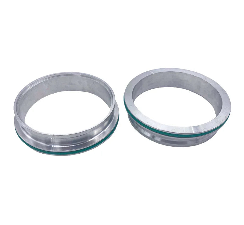 Granatelli 3.5in Stainless Steel Dual Seal Clamp Weld-On Ferrule Set - Back View