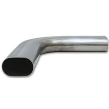 Load image into Gallery viewer, Granatelli 3in Oval Stainless Steel Horizontal 90 Deg Bend 4.5in Bend Radius Tubing - Main Product View