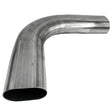 Load image into Gallery viewer, Granatelli 3in Oval Stainless Steel Horizontal 90 Deg Bend 4.5in Bend Radius Tubing - Side View