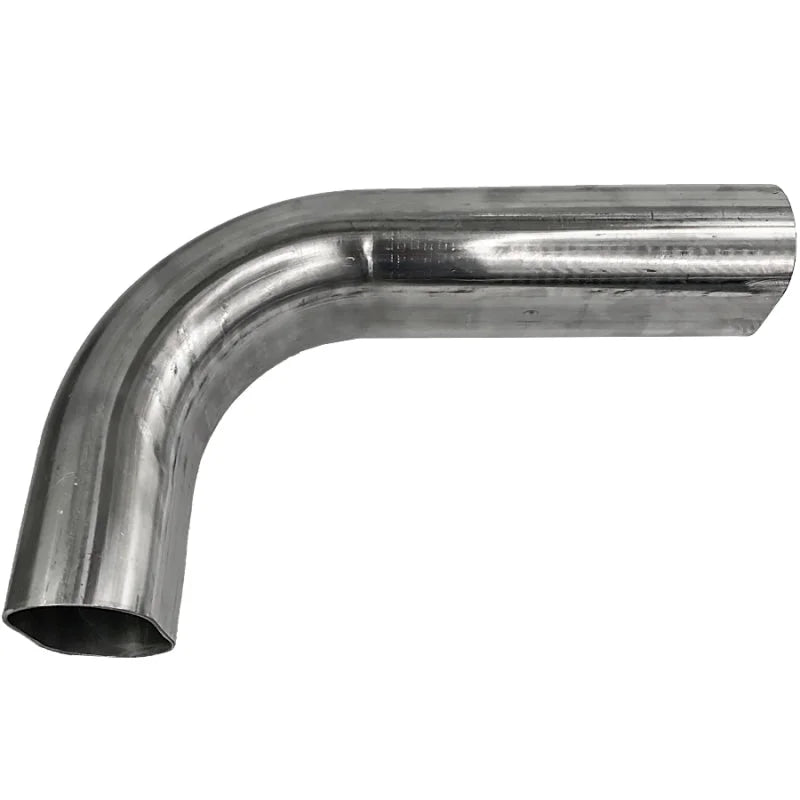 Granatelli 3in Oval Stainless Steel Vertical Radius 90 Deg bend 4.5in Bend Radius Tubing - Side View
