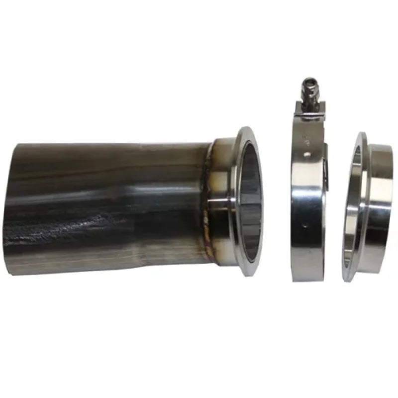 Granatelli 3in Round to 3in Oval Exhaust Pipe Adapter w/V-Band Connection - Main Product View