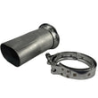 Load image into Gallery viewer, Granatelli 3in Round to 3in Oval Exhaust Pipe Adapter w/V-Band Connection - Side View
