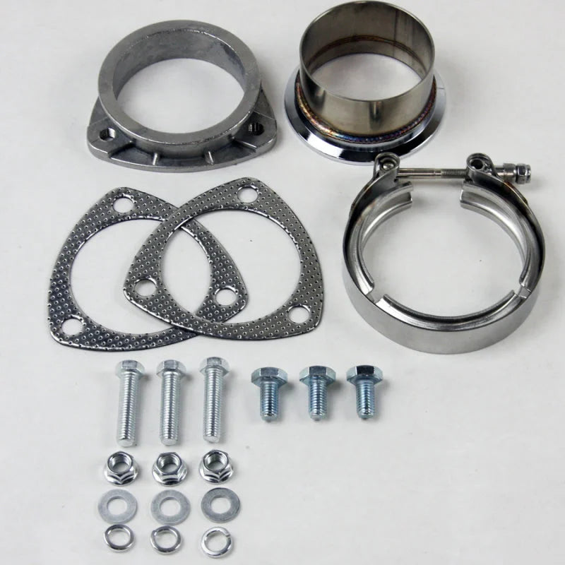 Granatelli 3in V-Band to Straight Connection Cutout w/Gaskets (3-Bolt) - Main Product View