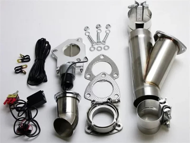 Granatelli 4.0in Aluminized Mild Steel Electronic Exhaust Cutout w/Slip Fit & Band Clamps - Main Product View
