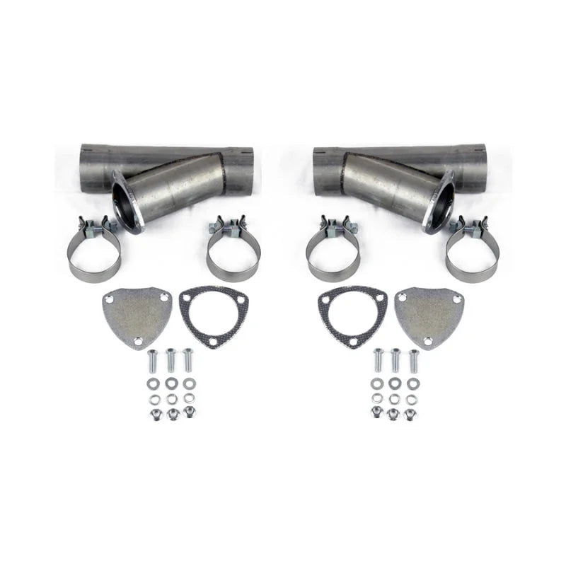 Granatelli 5.0in Aluminized Mild Steel Manual Dual Exhaust Cutout w/Slip Fit & Band Clamps - Main Product View