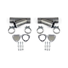 Load image into Gallery viewer, Granatelli 5.0in Aluminized Mild Steel Manual Dual Exhaust Cutout w/Slip Fit &amp; Band Clamps - Main Product View