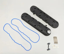 Load image into Gallery viewer, Granatelli 96-22 GM LS Standard Height Valve Cover w/Angled Coil Mount - Blk Wrinkle (Pair) - Main Product View