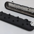 Load image into Gallery viewer, Granatelli 96-22 GM LS Standard Height Valve Cover w/Angled Coil Mount - Blk Wrinkle (Pair) - Back View