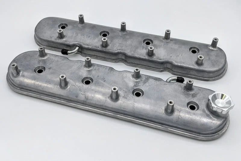 Granatelli 96-22 GM LS Standard Valve Cover w/Angled Coil Mount - Cast Finish (Pair) - Side View