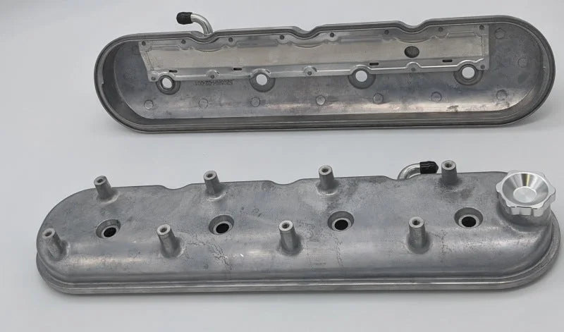 Granatelli 96-22 GM LS Standard Valve Cover w/Angled Coil Mount - Cast Finish (Pair) - Back View