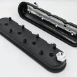Load image into Gallery viewer, Granatelli 96-22 GM LS Tall Valve Cover w/Angled Coil Mounts - Black Wrinkle (Pair) - Side View