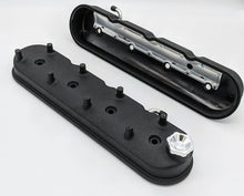 Load image into Gallery viewer, Granatelli 96-22 GM LS Tall Valve Cover w/Angled Coil Mounts - Black Wrinkle (Pair) - Side View