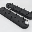 Load image into Gallery viewer, Granatelli 96-22 GM LS Tall Valve Cover w/Angled Coil Mounts - Black Wrinkle (Pair) - Back View