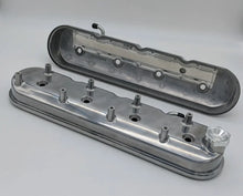Load image into Gallery viewer, Granatelli 96-22 GM LS Tall Valve Cover w/Integral Angled Coil Mounts - Polished (Pair) - Back View