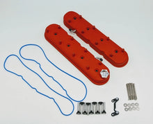 Load image into Gallery viewer, Granatelli 96-22 GM LS Tall Valve Cover w/Integral Angled Coil Mounts - Red Wrinkle (Pair) - Main Product View