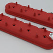 Load image into Gallery viewer, Granatelli 96-22 GM LS Tall Valve Cover w/Integral Angled Coil Mounts - Red Wrinkle (Pair) - Side View