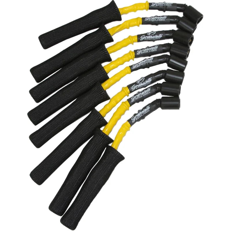 Granatelli 99-23 GM Truck V8 Perf Coil-Near-Plug Wire Conn Kit w/9in Lead/Yellow Jacket/Blk Sleeve - Main Product View