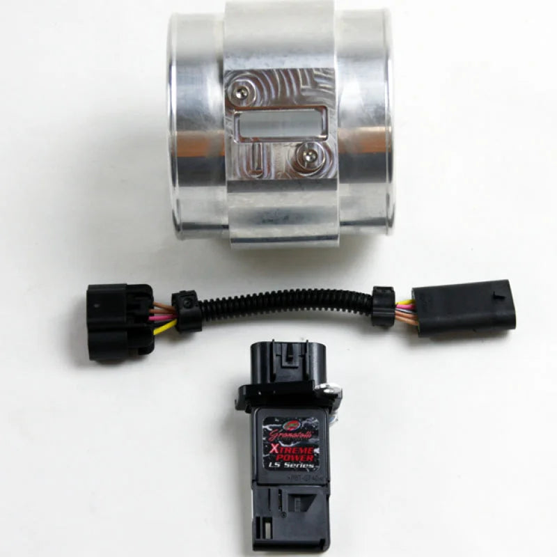 Granatelli GM Series 95mm Mass Airflow Sensor Housing w/5-Pin to Slot Style GM MAF Harness - Main Product View